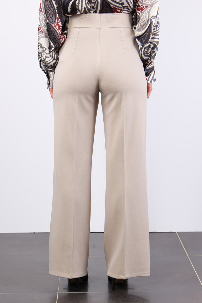 Pantalone Palazzo Twill Beige-4