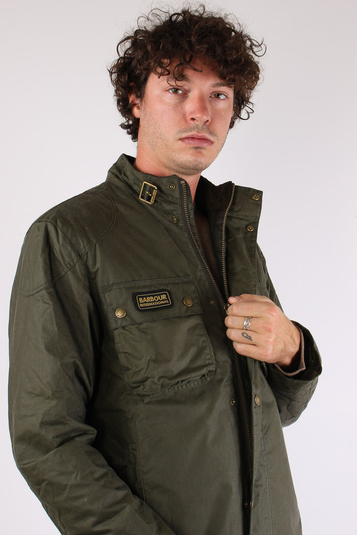 Winter Merton Wax Jacket Olive Night-3