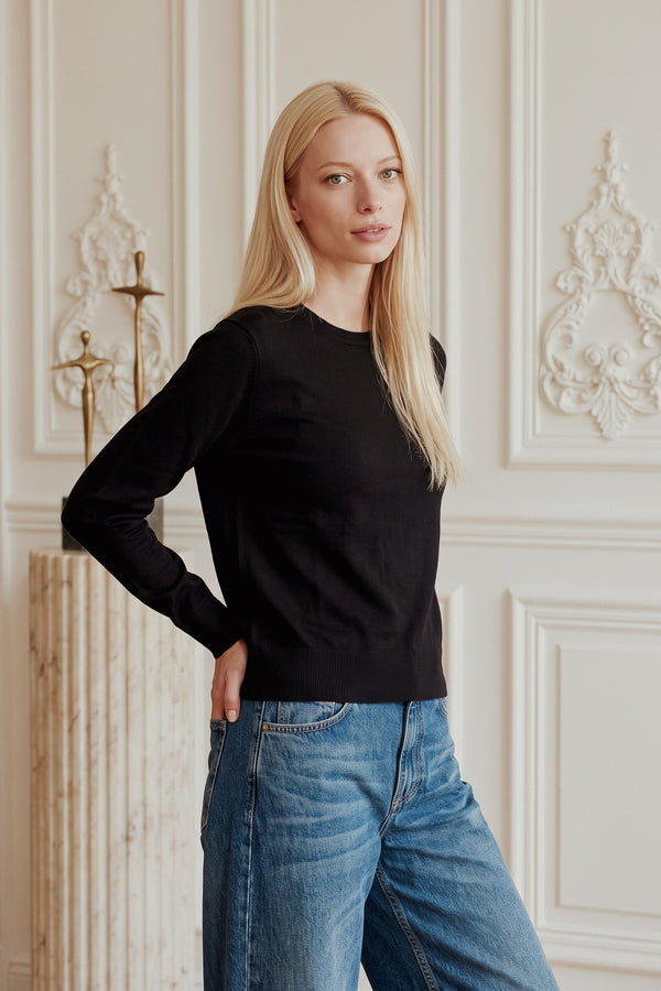 Maglia Girocollo Spacchetti Nero