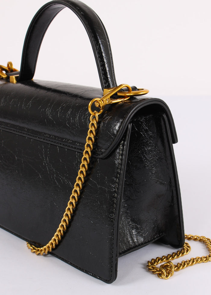 Mini Bag Effetto Marmorizzato Nero-8