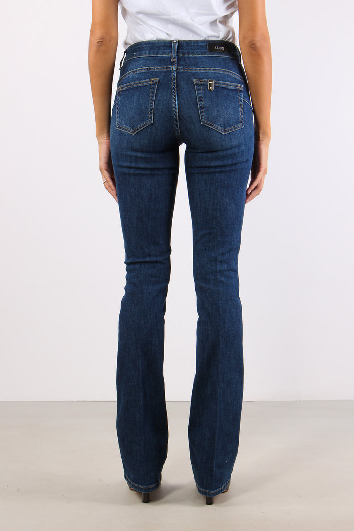 Denim Bottone Gioiello Denim Scuro-5