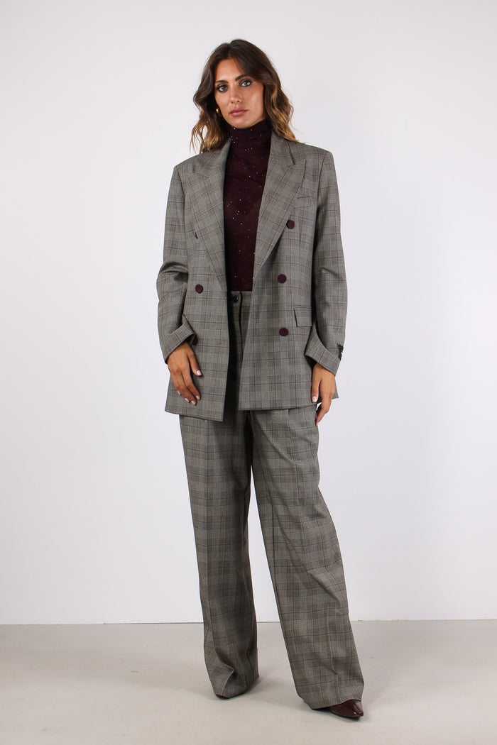 New Guinea Giacca Misto Lana Beige/bordeaux-5