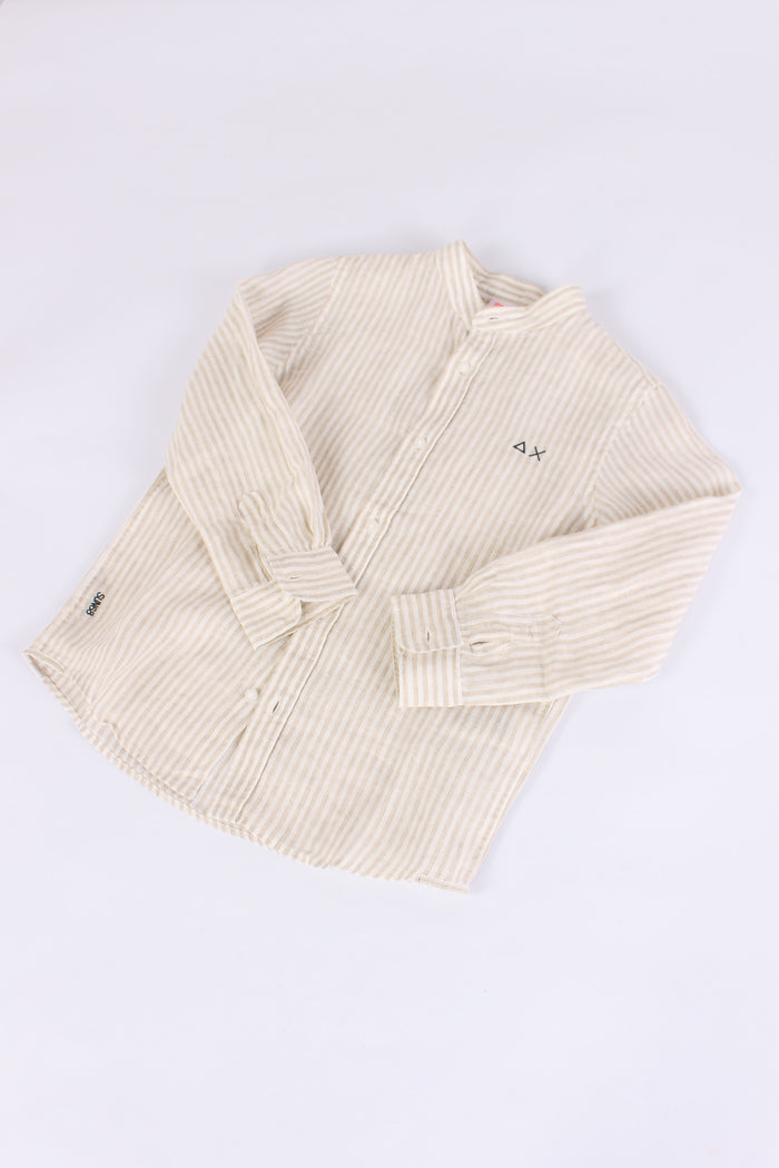 Camicia Lino Riga Sabbia/bianco-4