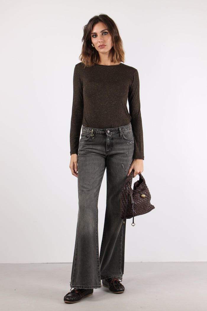 Denim Bootcut Fondo Sfrangiato Denim Black