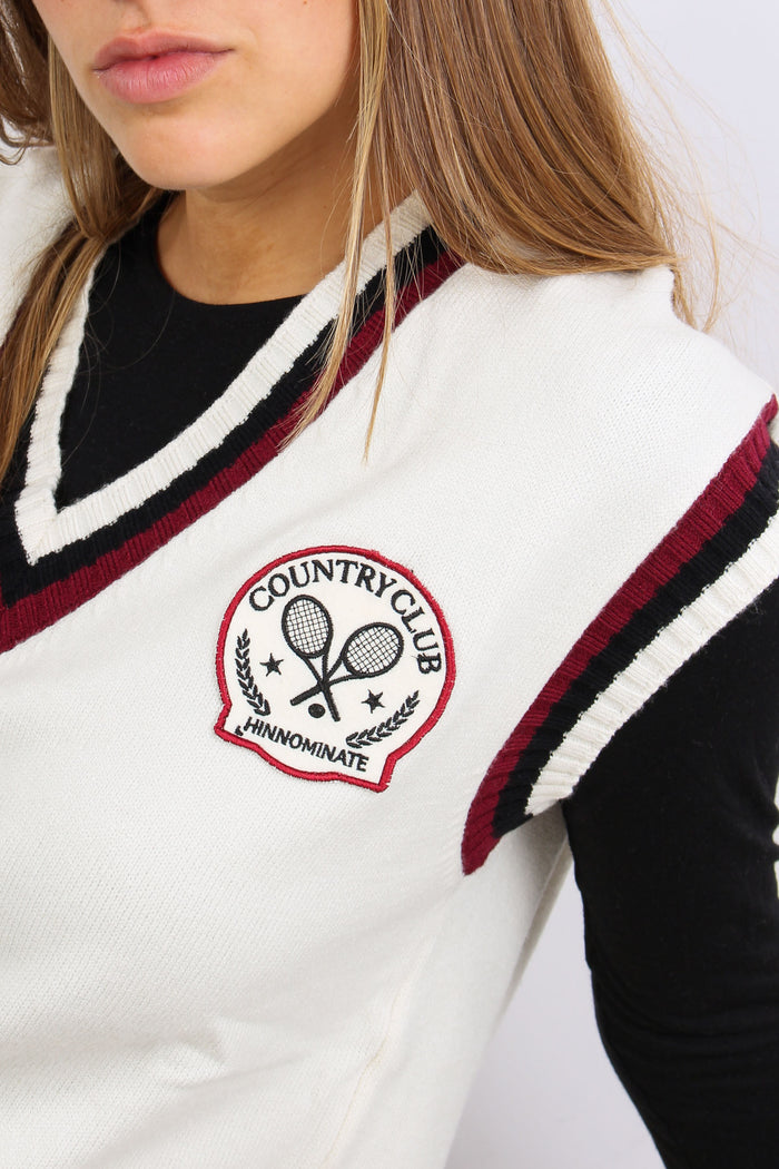 Gilet Patch Tennis Bianco Burro-10