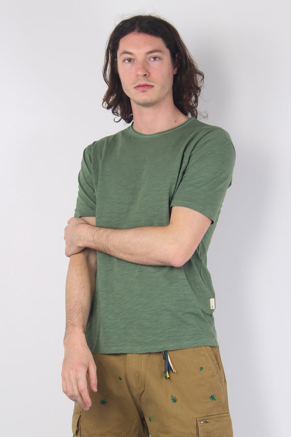 T-shirt Cotone Fiammato Green-2