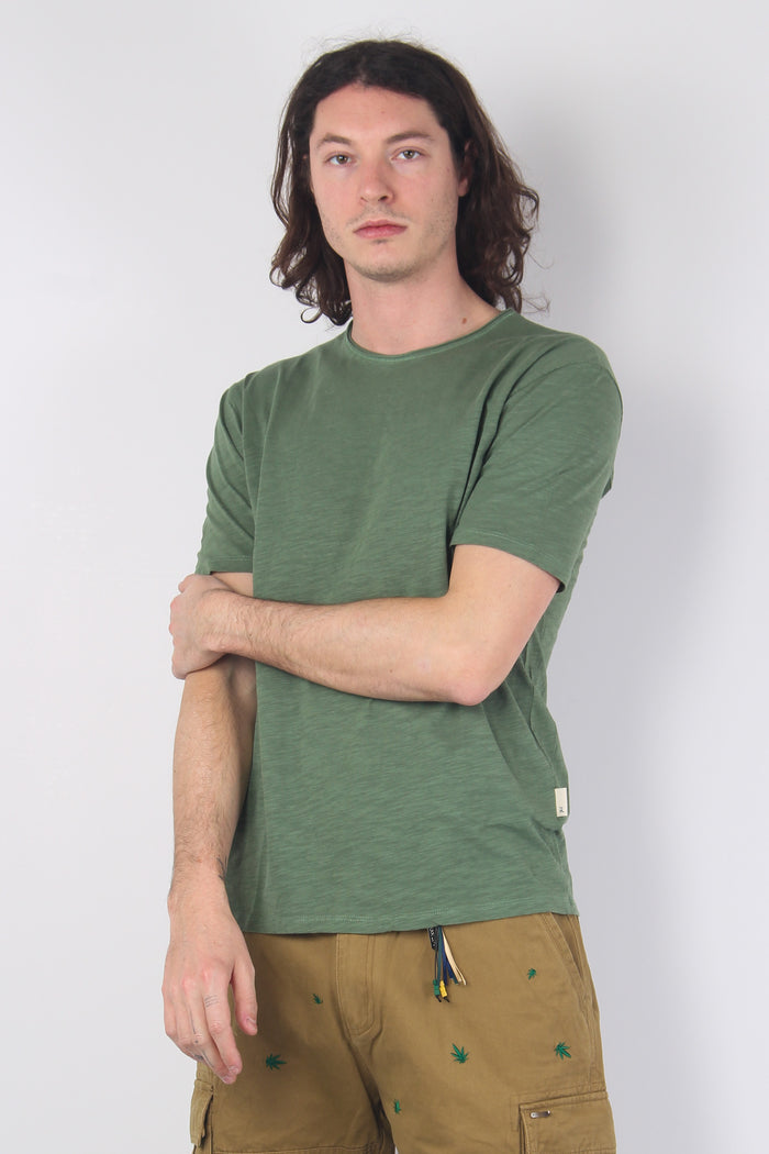 T-shirt Cotone Fiammato Green-2