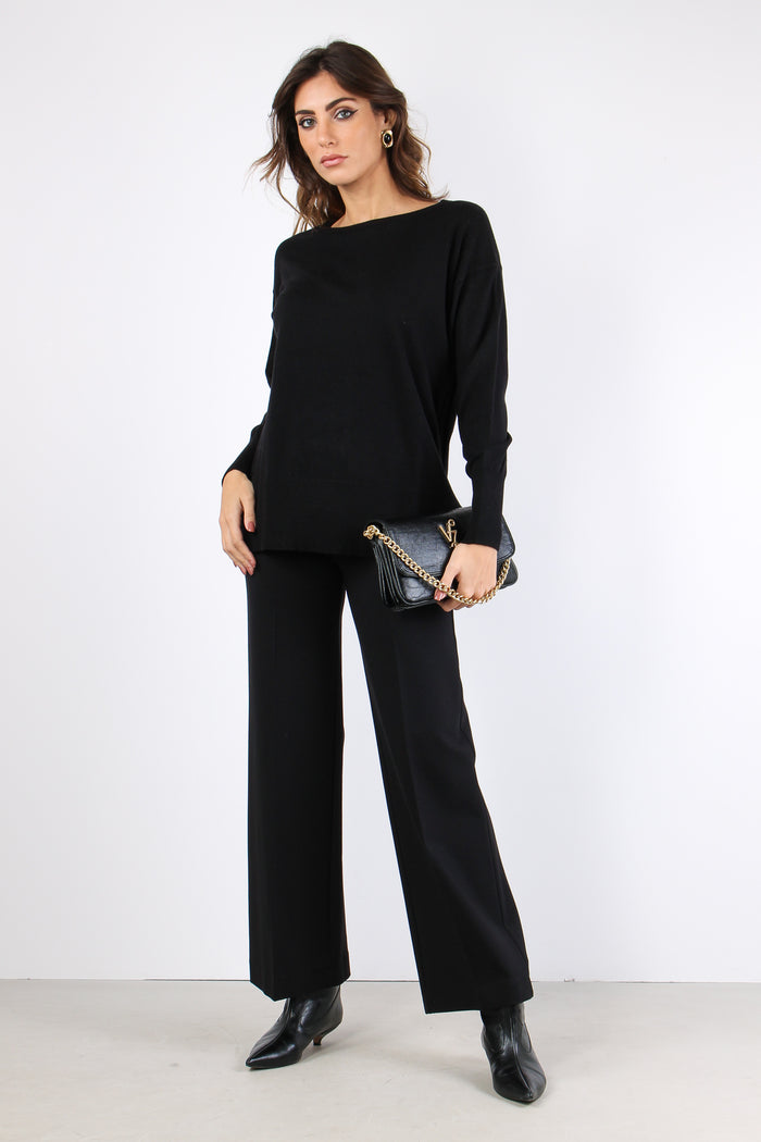 Maglia Over Viscosa Nero