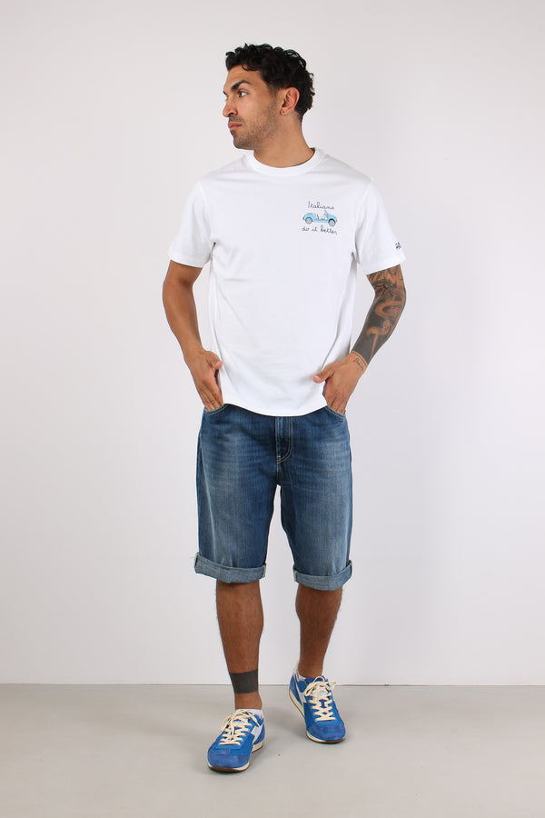 T-shirt Scritta Ricami Italians Spiaggina