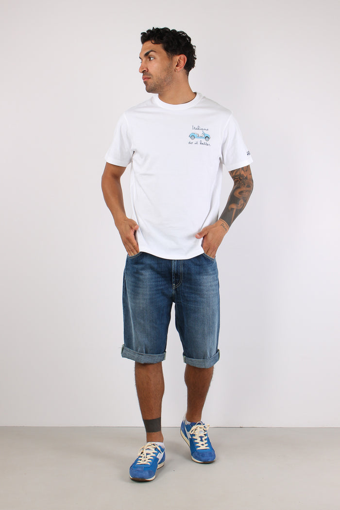 T-shirt Scritta Ricami Italians Spiaggina
