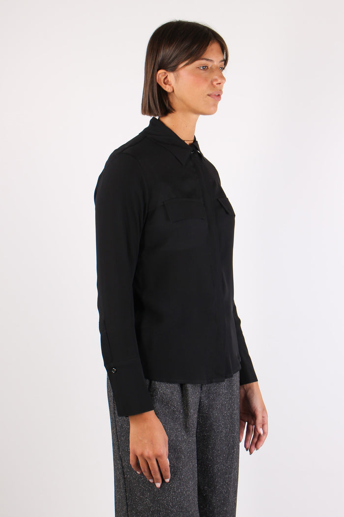 Camicia Viscosa Taschine Nero-6