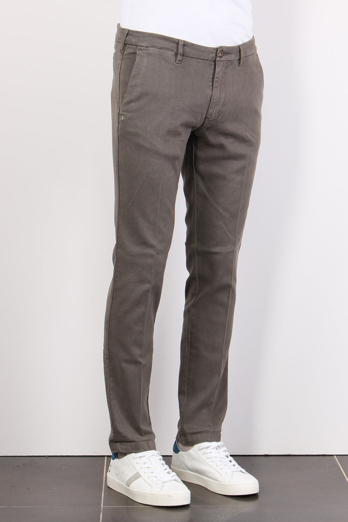 Pantalone Chino Flanella Fango-4