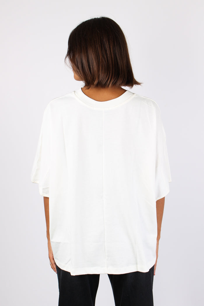 T-shirt Over Logo Nastro Off White-8