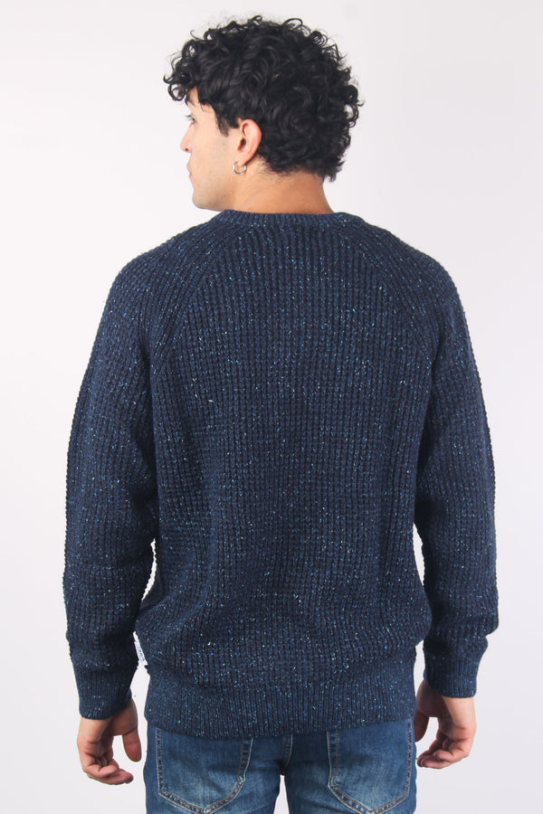 Girocollo Tweed Wool Navy-2