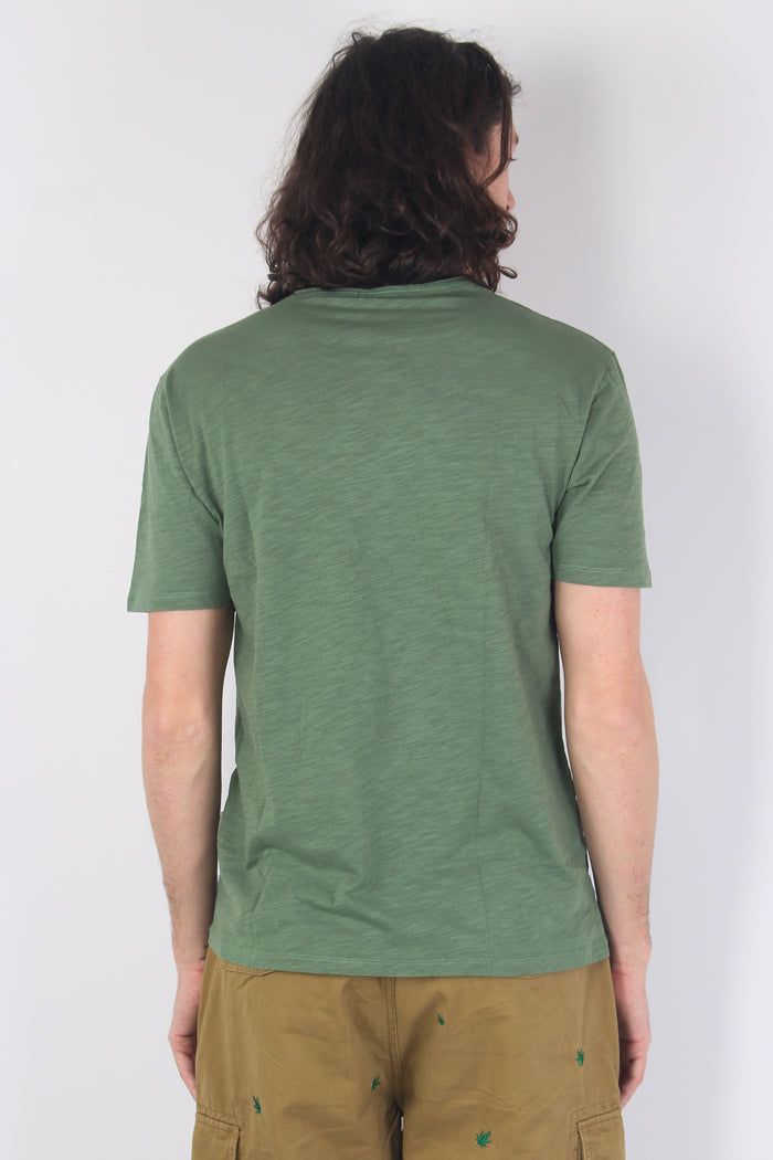 T-shirt Cotone Fiammato Green-3
