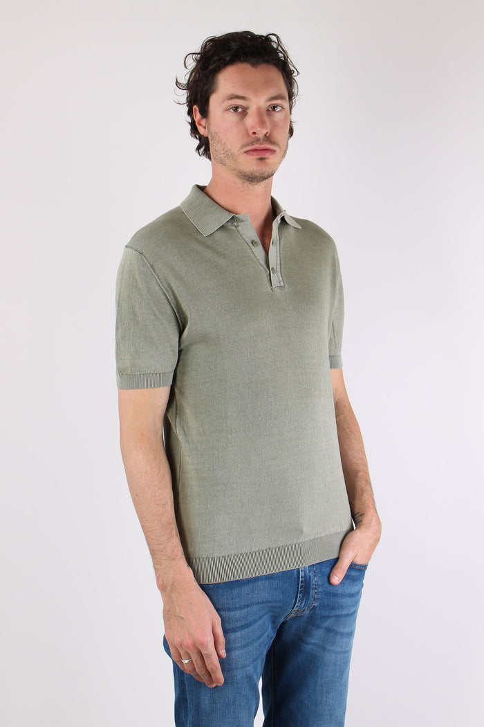 Polo Manica Corta Cotone Green Fade-7