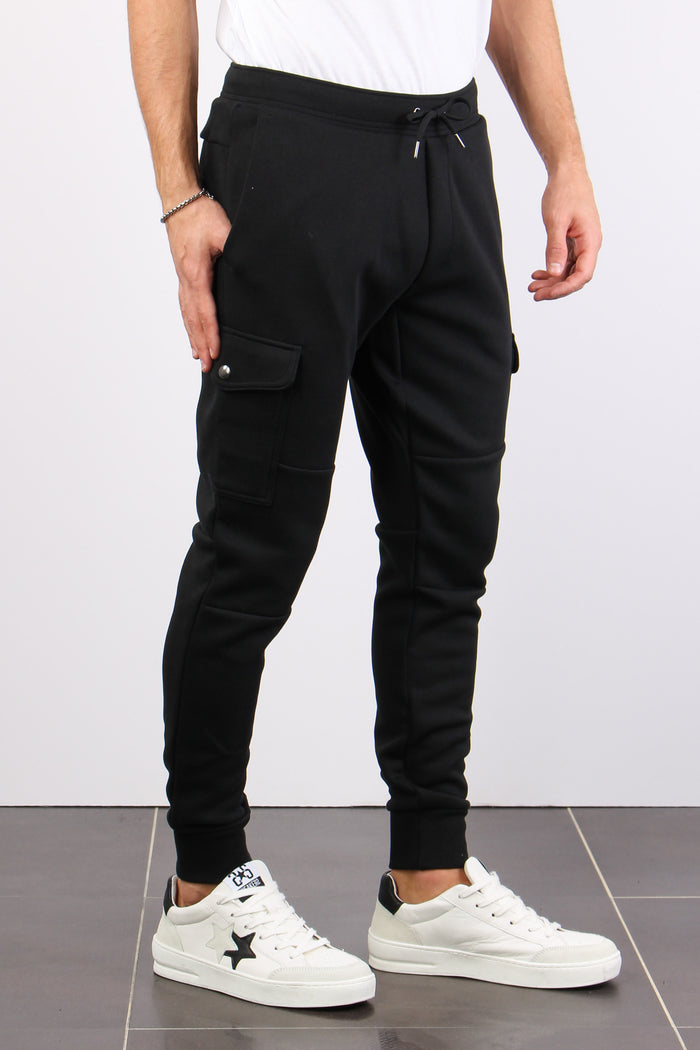 Pantalone Cargo Felpa Polo Black-4