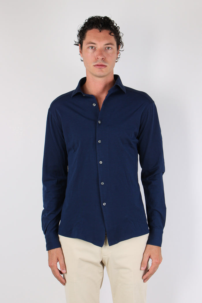 Camicia Piquet Blu-3