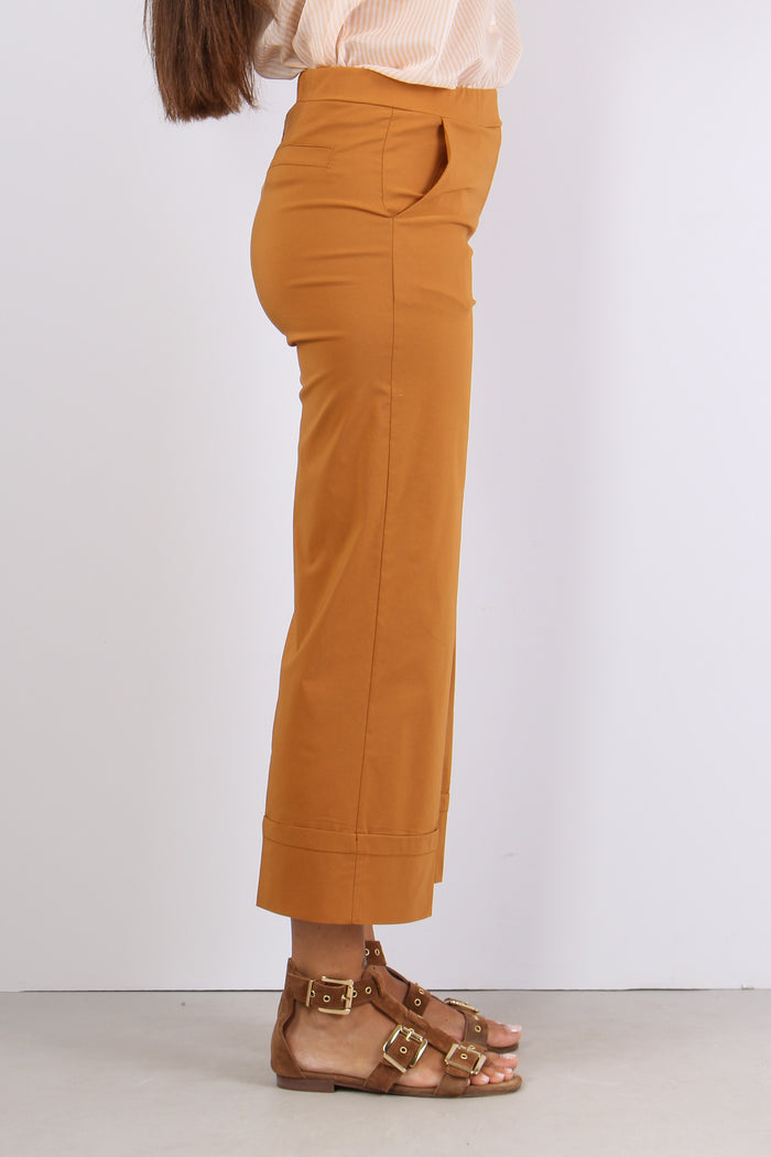 Pantalone Cropped Risvolto Coccio-5
