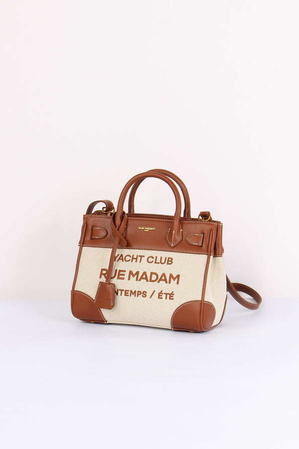 Shopping Mini Canvas Scritta Canvas Brown-2