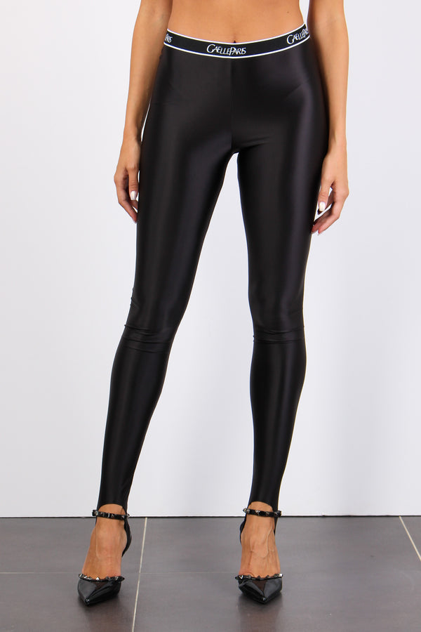 Leggins Elastico Logo Nero-2