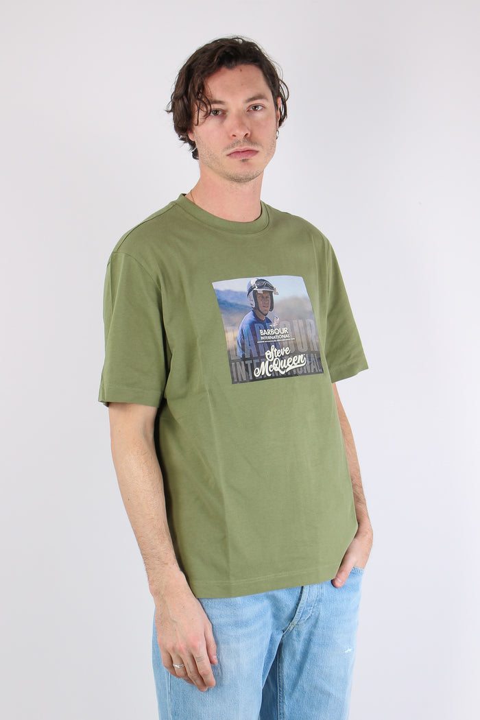 T-shirt Stampa Steve Mc Queen Olvine-6