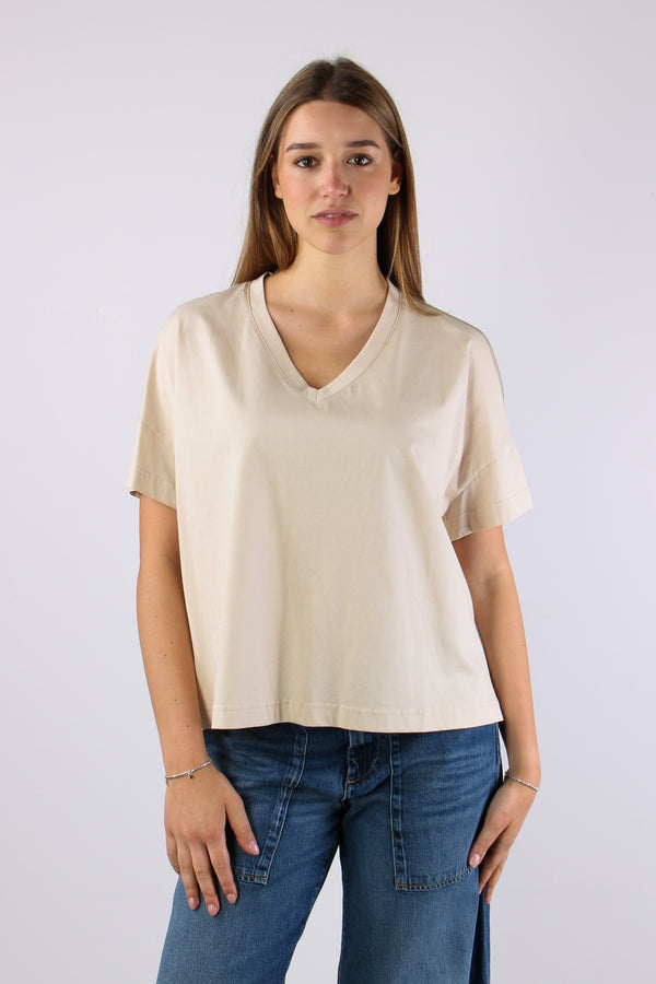 T-shirt Scavo V Organza Crystal Grey-2