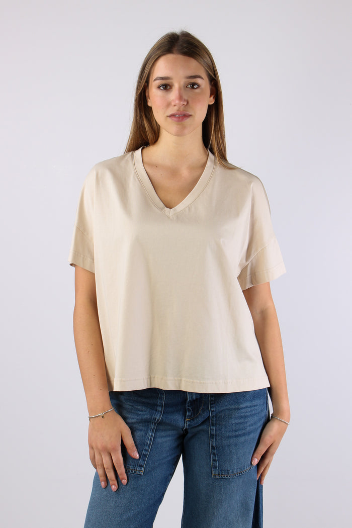 T-shirt Scavo V Organza Crystal Grey-2