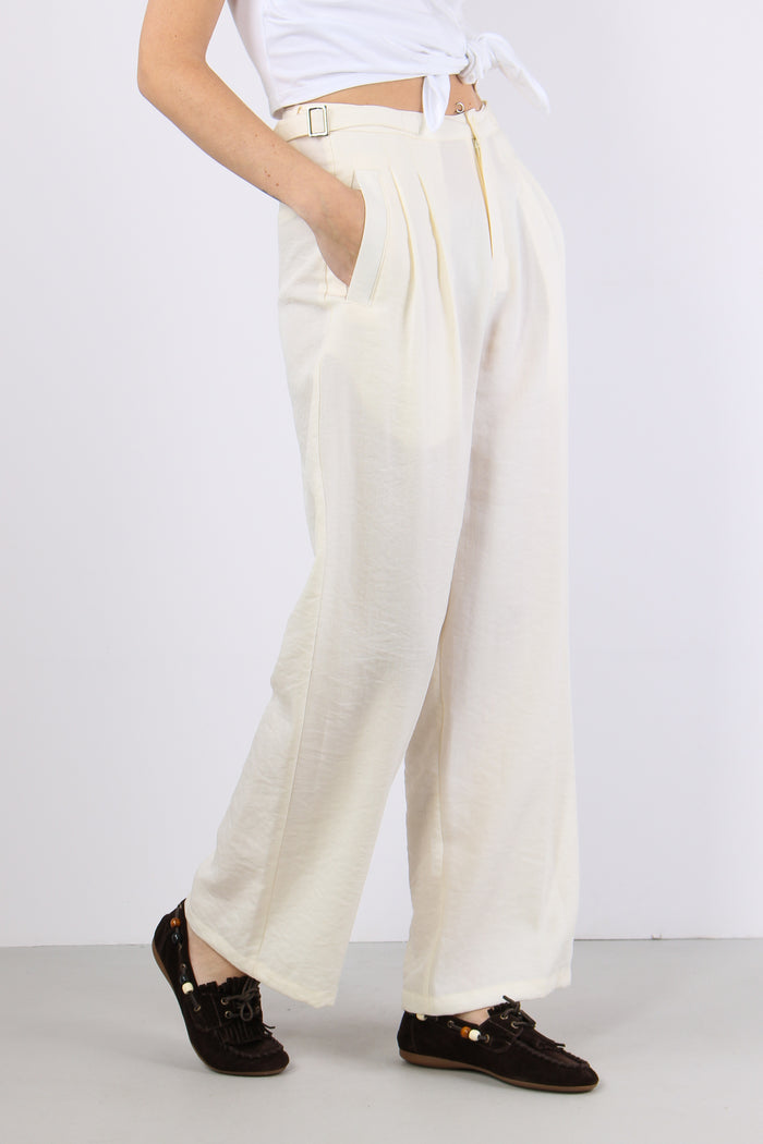 Pantalone Fluido Pences Panna-4