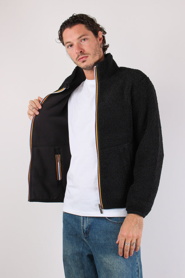 Felpa Teddy Reversibile Collo Black/p-black P-2