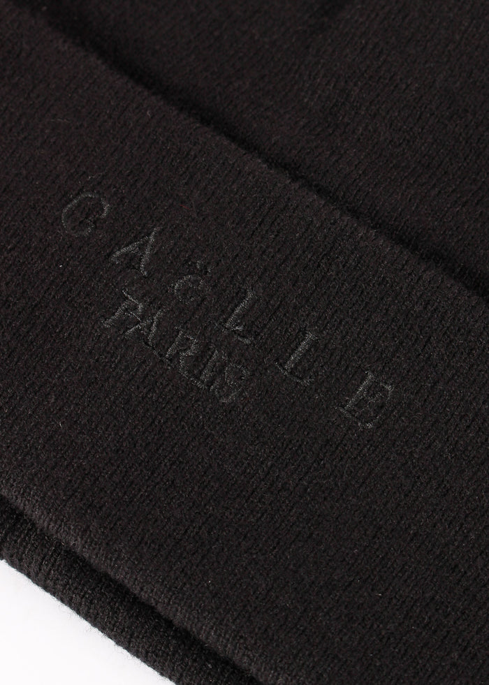 Cuffia Ricamo Logo Nero-4
