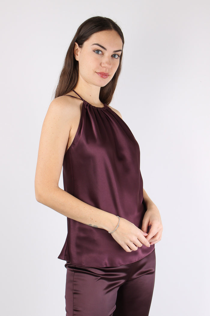 Carota Top Satin Smanicato Bordeaux-8