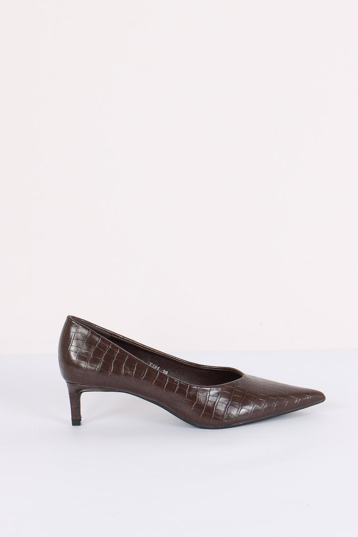 Decollete Stampa Cocco Brown