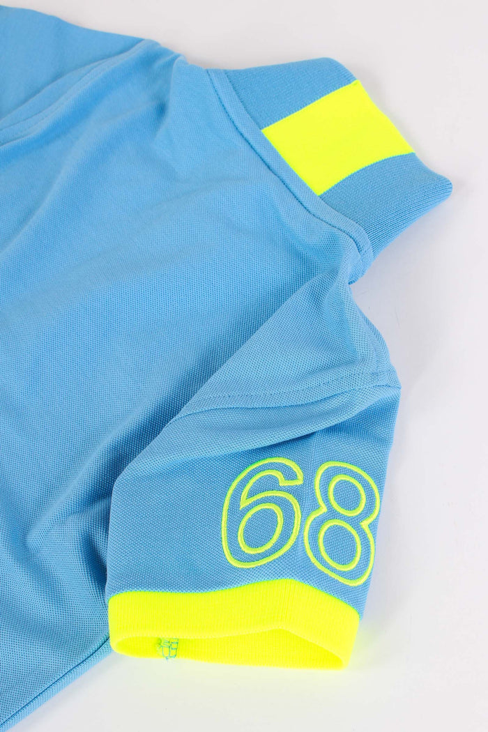 Polo Piquet Profilo Fluo Avio-5