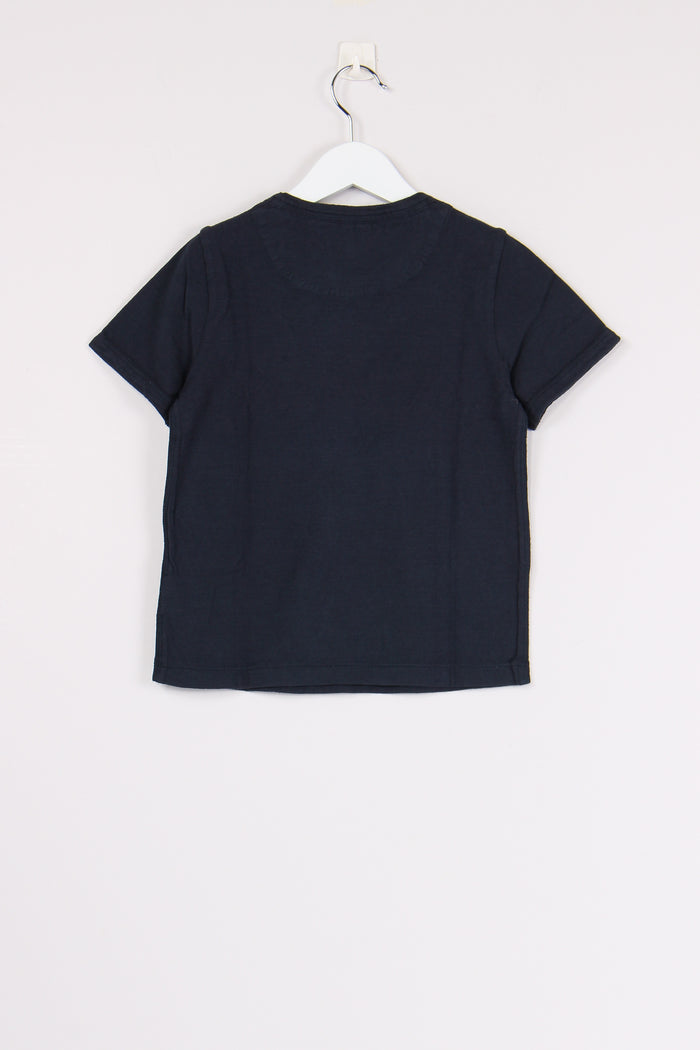 T-shirt Cotone Fiammato Navy Blue-3
