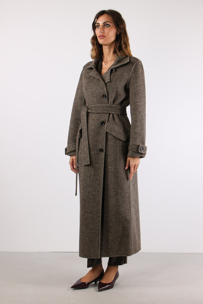Cappotto Lungo Spinato Moro-4