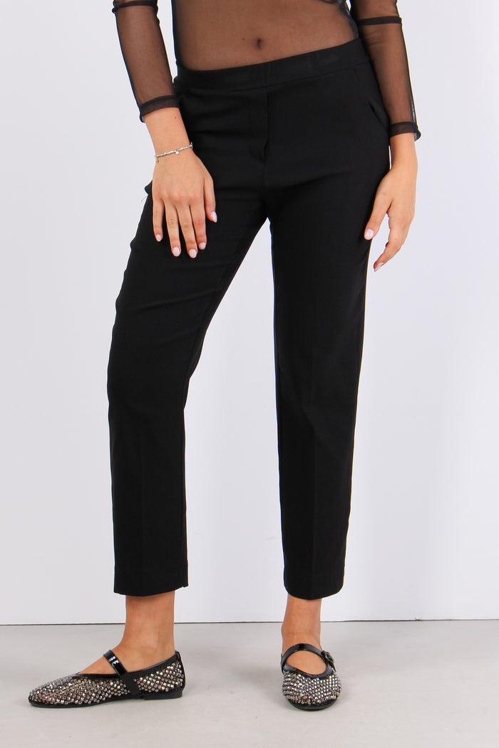 Pantalone Cropped Gabardina Nero-3