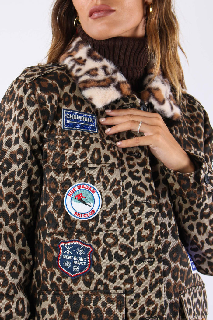 Giubbotto Ecopelliccia Patch Leopard-6