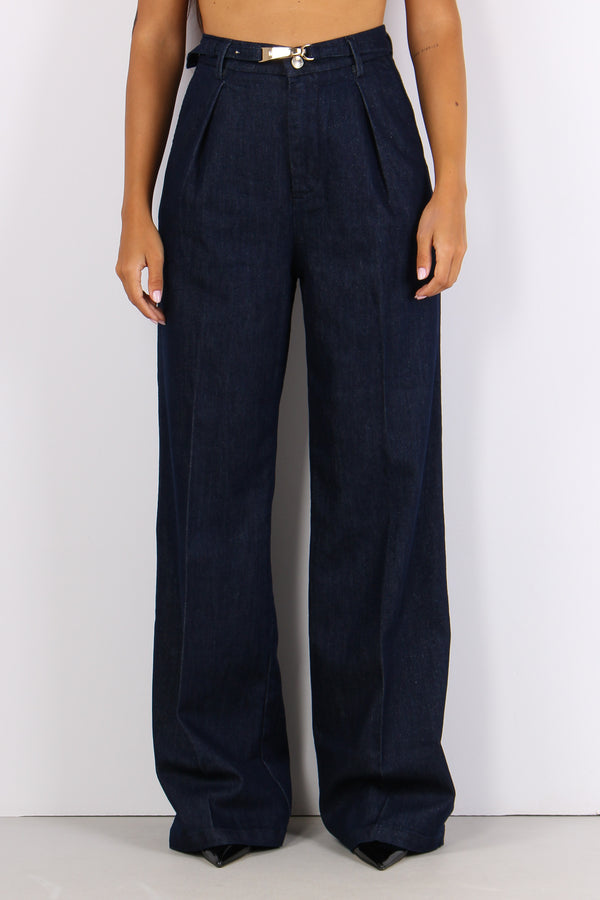 Alain_20 Denim Palazzo Lurex Blu Denim