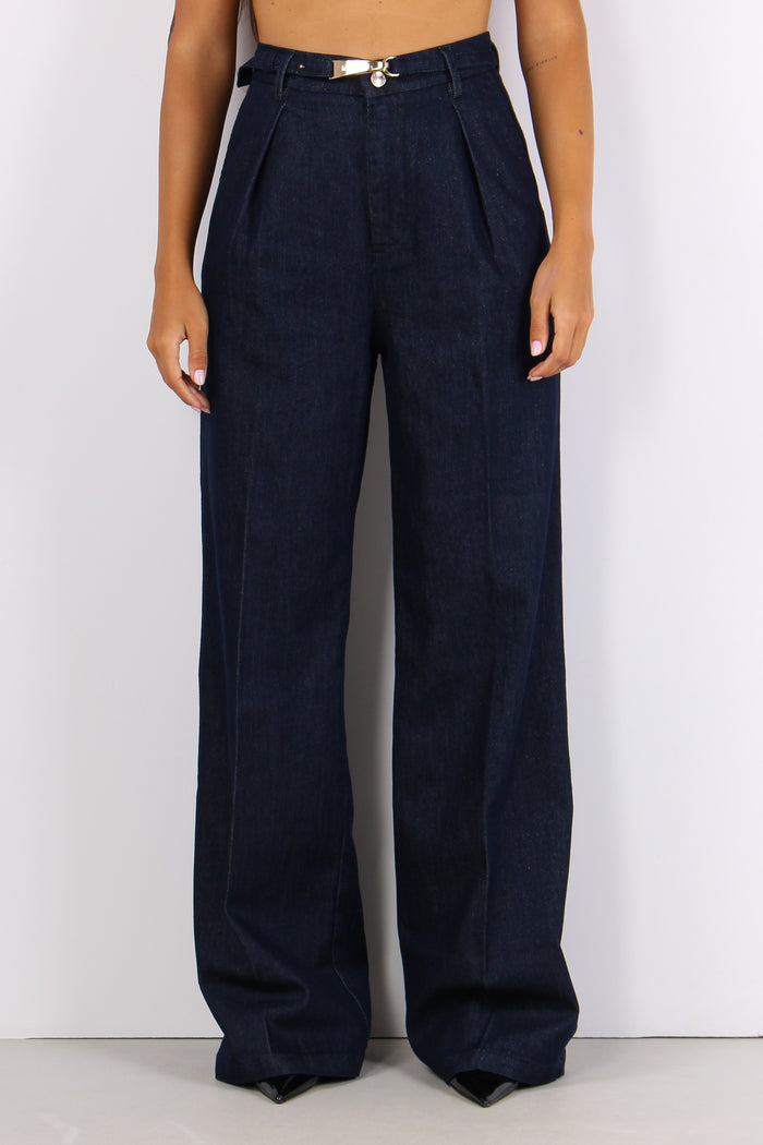 Alain_20 Denim Palazzo Lurex Blu Denim
