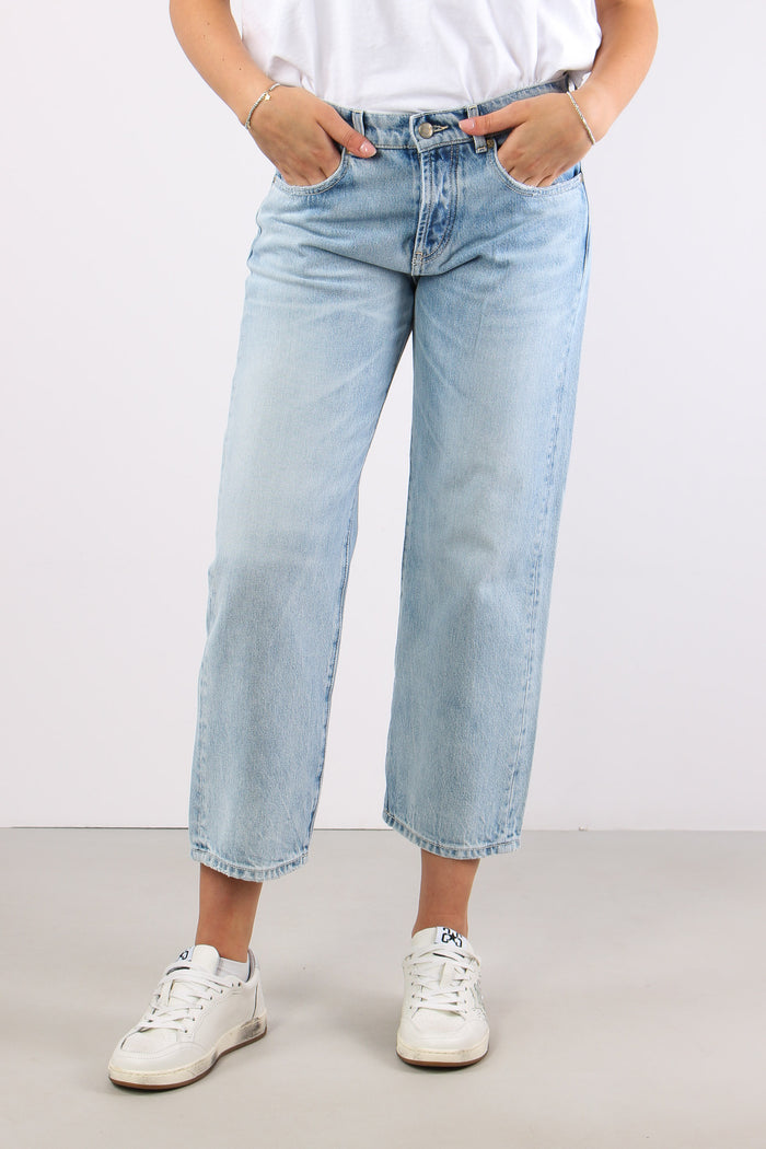 Denim Scritta Perline Denim Chiaro-2