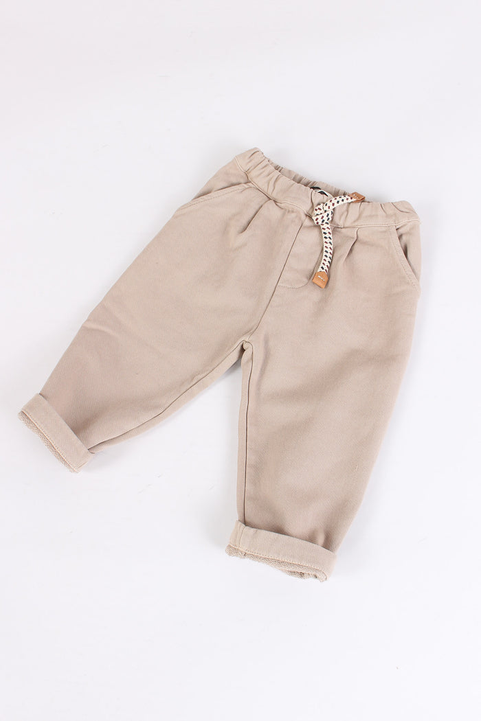 Pantalone Cotone Caldo Tortora-4