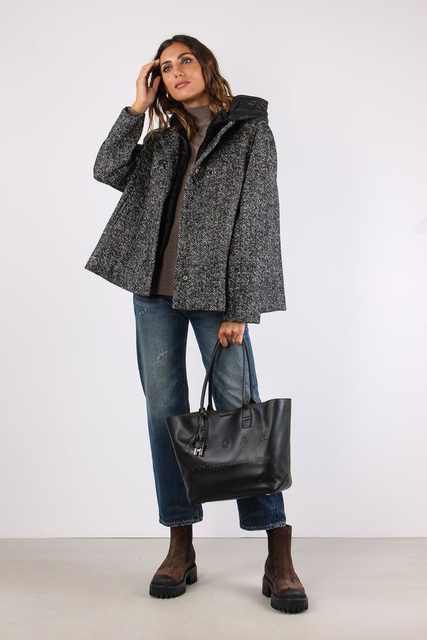 Cappa Trapunta Nylon Resca Nero