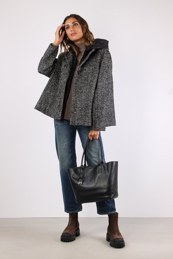 Cappa Trapunta Nylon Resca Nero