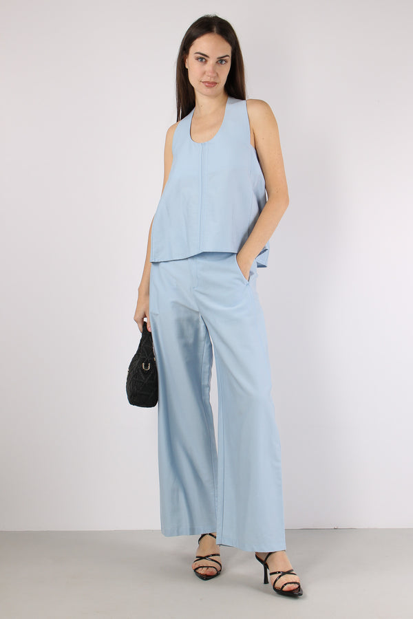 Pantalone Passanti Vita Celeste