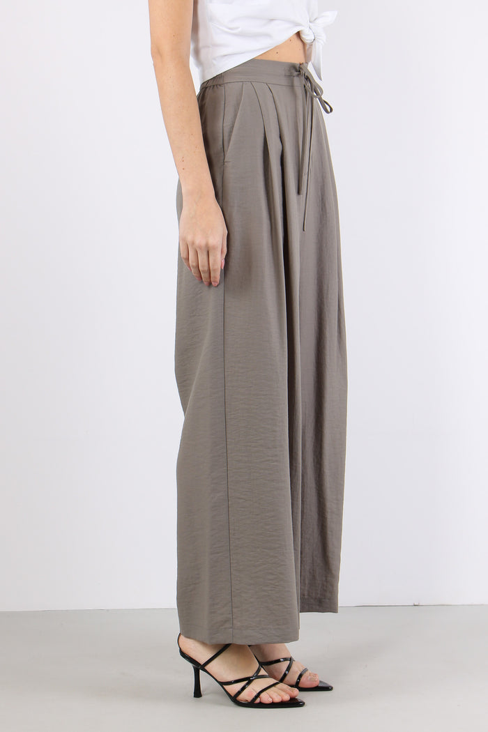 Pantalone Palazzo Elastico Grigio-3