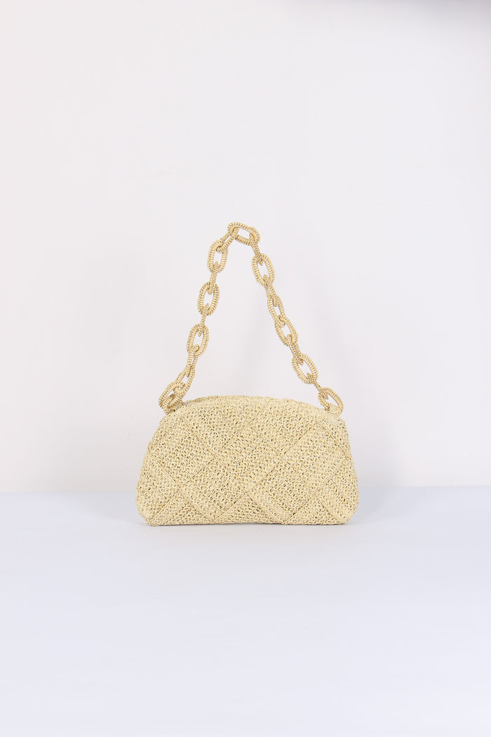 Pochette Rafia Manico Catena Corda-3
