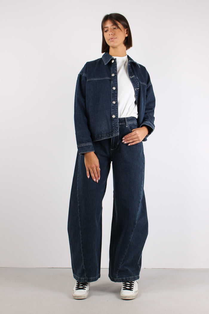 Denim Loose Barrel Denim Scuro-3