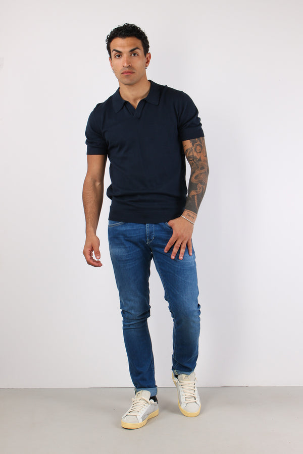 Polo Manica Corta Basica Night Blue-2