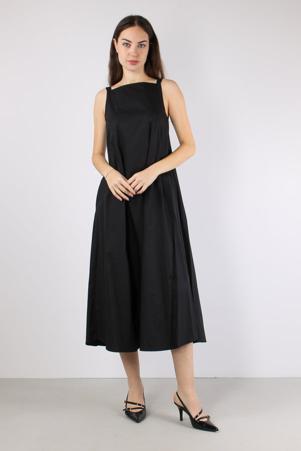 Abito Lungo Cotone Nero-2